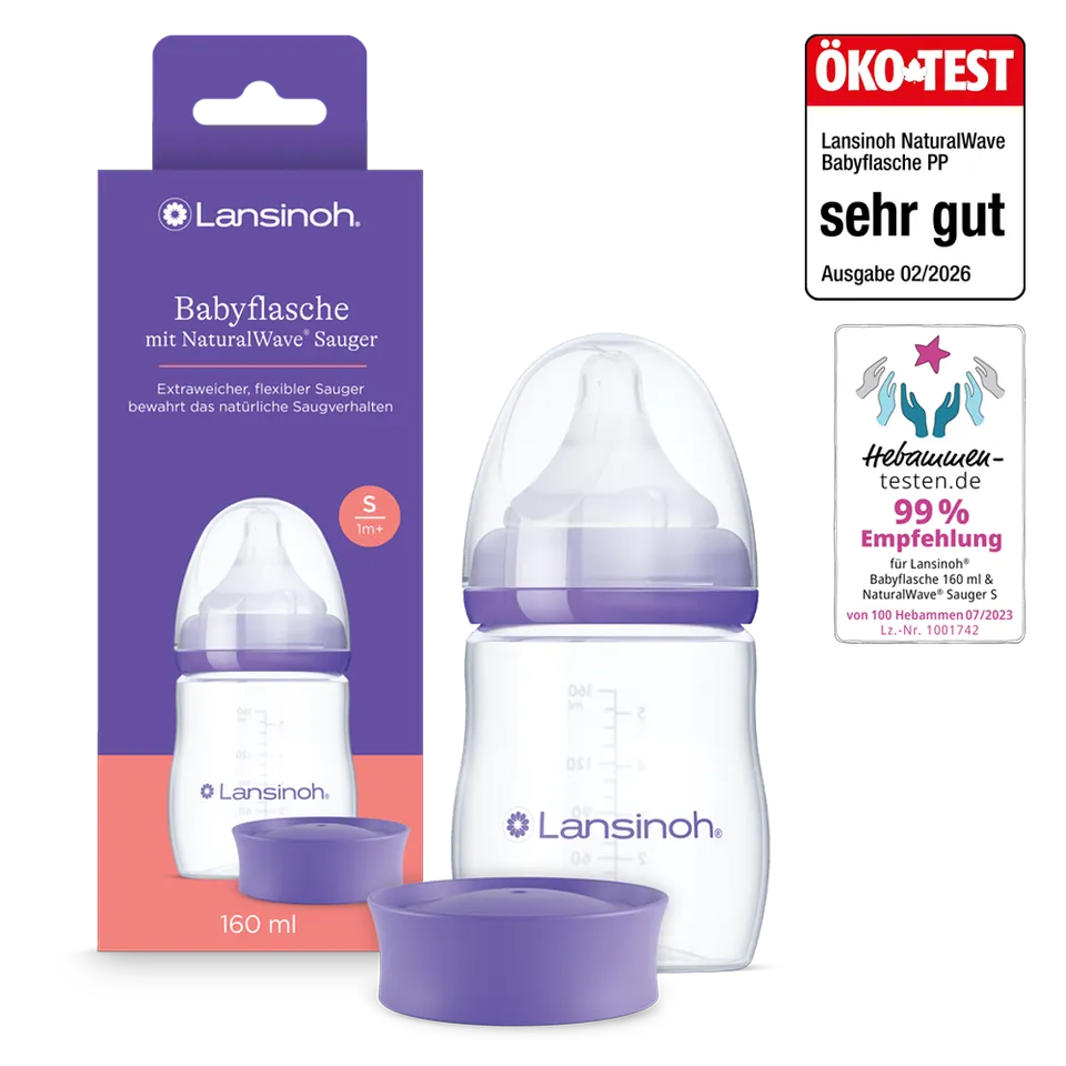 lansinoh-babyflasche-mit-naturalwave-sauger-160-ml-ergonomische-stillflasche-geg image 1