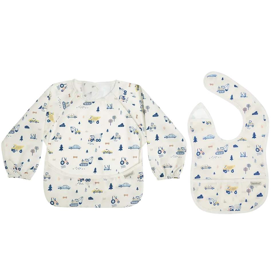 haakaa-mess-free-smock-bib-set-malerkittel-l-tzchen-set-mit-kr-melfangtasche image 1