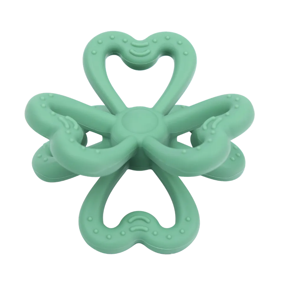 haakaa-silicone-clover-teether-klee-bei-ring-mit-6-bl-ttern-aus-100-lebensmittel image 1