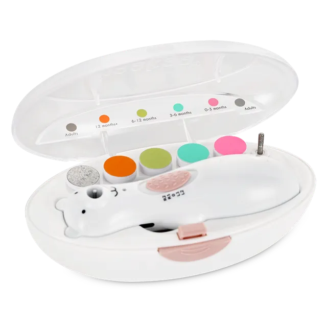 haakaa-happii-bear-elektrisches-baby-nageltrimmer-set-akkubetrieben-mit-led-lich image 1