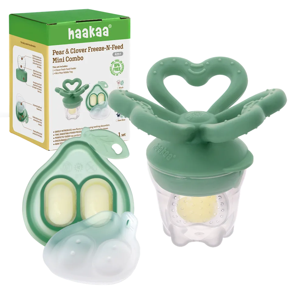 haakaa-pear-clover-freeze-n-feed-mini-combo-fresh-food-feeder-bei-ring-set-mit-m image 1