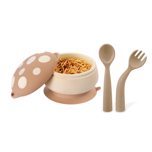 haakaa-silikon-pilz-sch-lchen-mit-saugnapf-biegbarer-besteck-set-mit-deckel image 1
