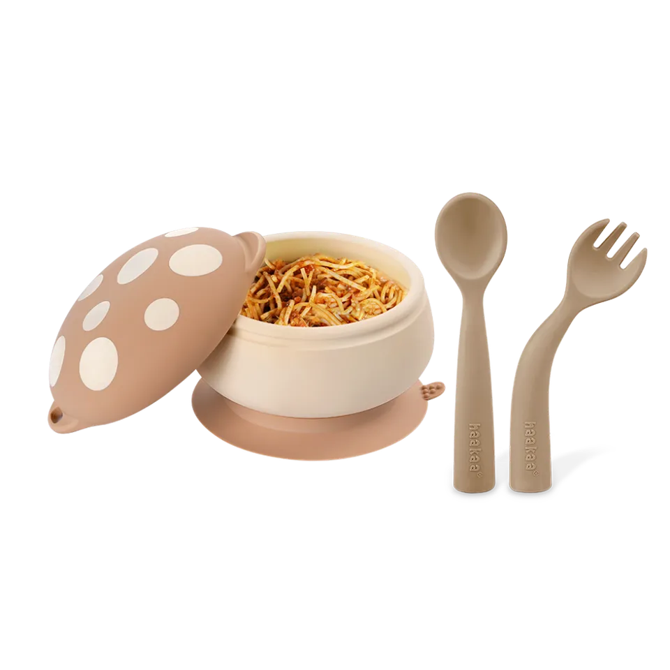haakaa-silikon-pilz-sch-lchen-mit-saugnapf-biegbarer-besteck-set-mit-deckel image 1