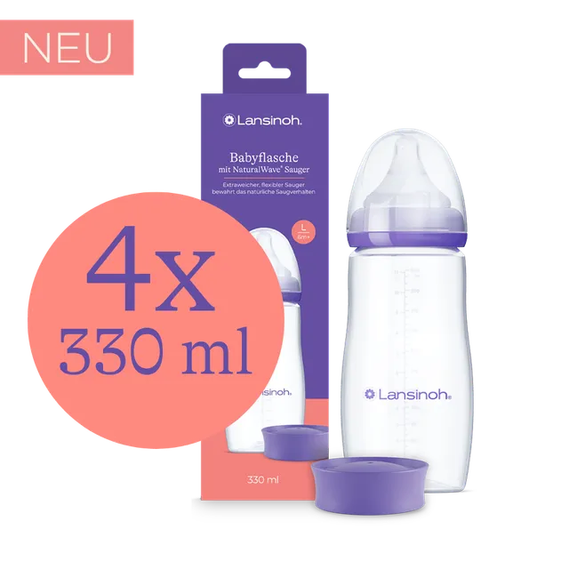 lansinoh-babyflasche-mit-naturalwave-sauger-l-4-x-330-ml-4er-set image 1