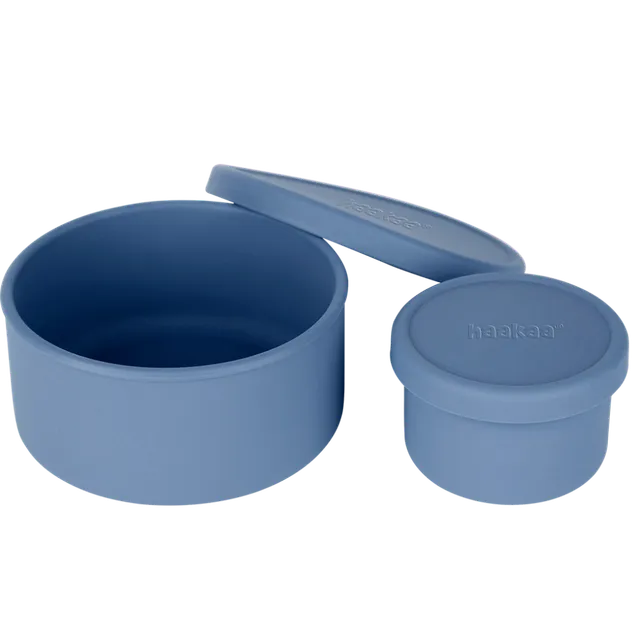haakaa-rundes-silikon-lebensmittelaufbewahrungs-set-2-teilig-mit-auslaufschutz image 1