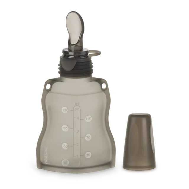 haakaa-silikonbeutel-mit-f-tterl-ffel-130-ml-futterbeutel-set-f-r-babynahrung image 1