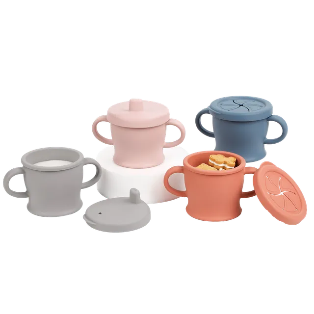 haakaa-silicone-sip-n-snack-cup-silikon-becher-mit-2-wechseldeckeln-trinkbecher- image 1