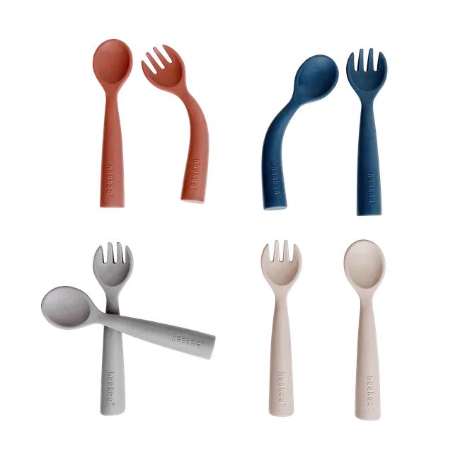 haakaa-bendy-silikon-besteck-set-biegbares-l-ffel-gabel-set-f-r-babys image 1