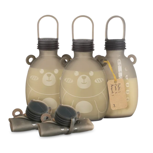 haakaa-happii-bear-silikon-milchbeutel-260-ml-wiederverwendbarer-milchspeicher-b image 1