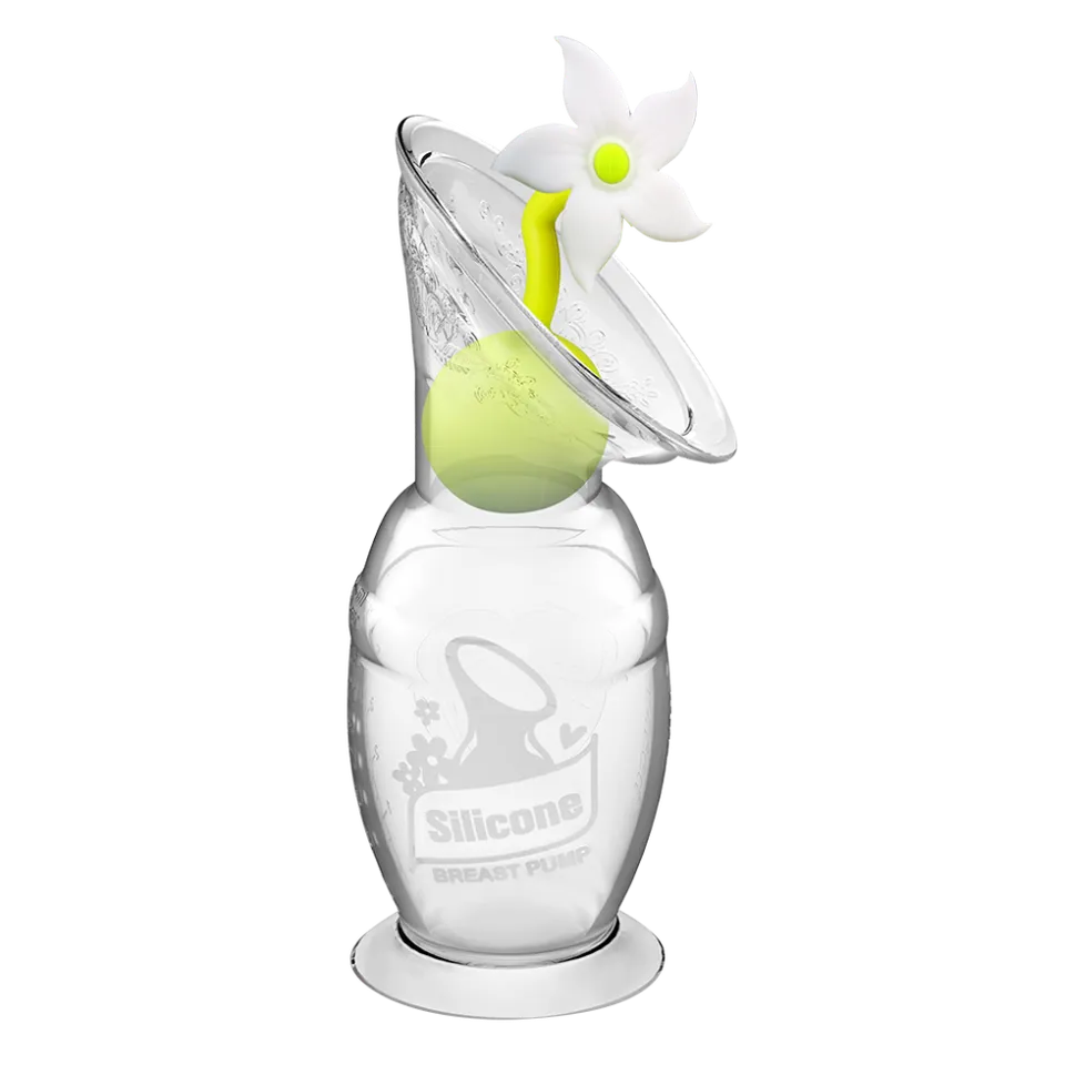 haakaa-generation-2-silikon-milchpumpe-150-ml-mit-blumen-stopper-geschenkset-aus image 1