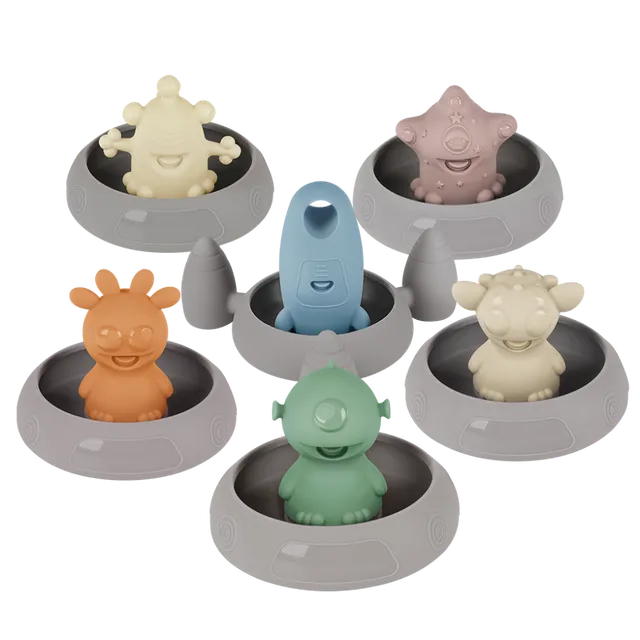 haakaa-alien-explorers-silikon-badespielzeug-set-6-teilig-schimmelfrei-durch-zer image 1