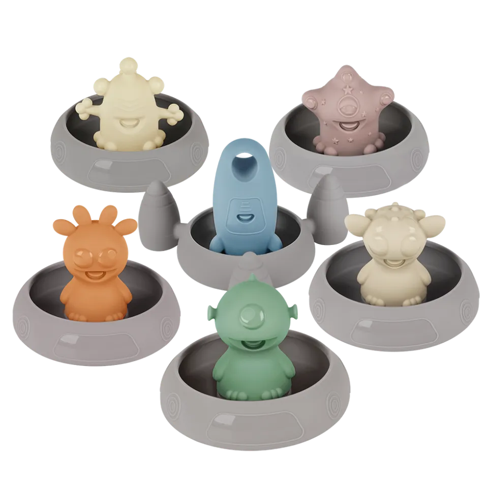 haakaa-alien-explorers-silikon-badespielzeug-set-6-teilig-schimmelfrei-durch-zer image 1