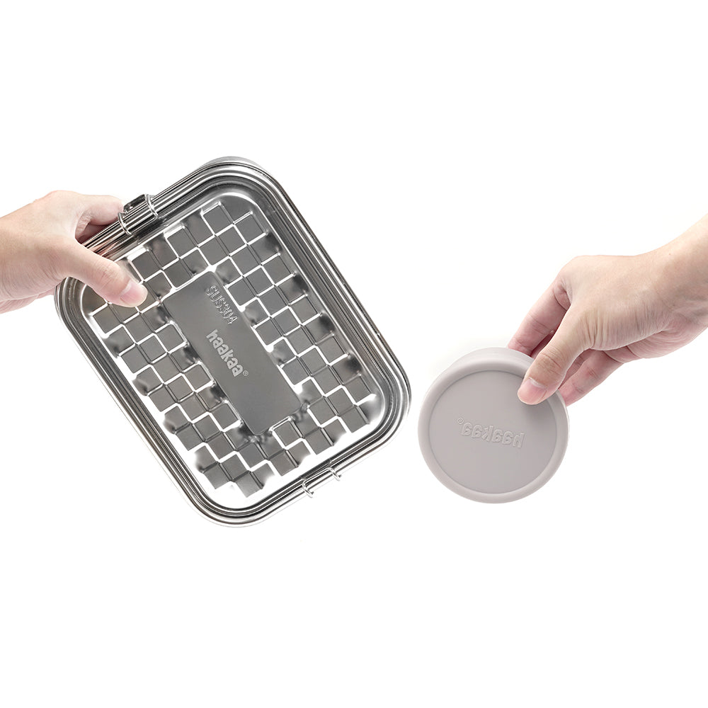 haakaa-edelstahl-lunchbox-mit-snack-beh-ltern-auslaufsichere-brotdose-mit-3-f-ch image 4