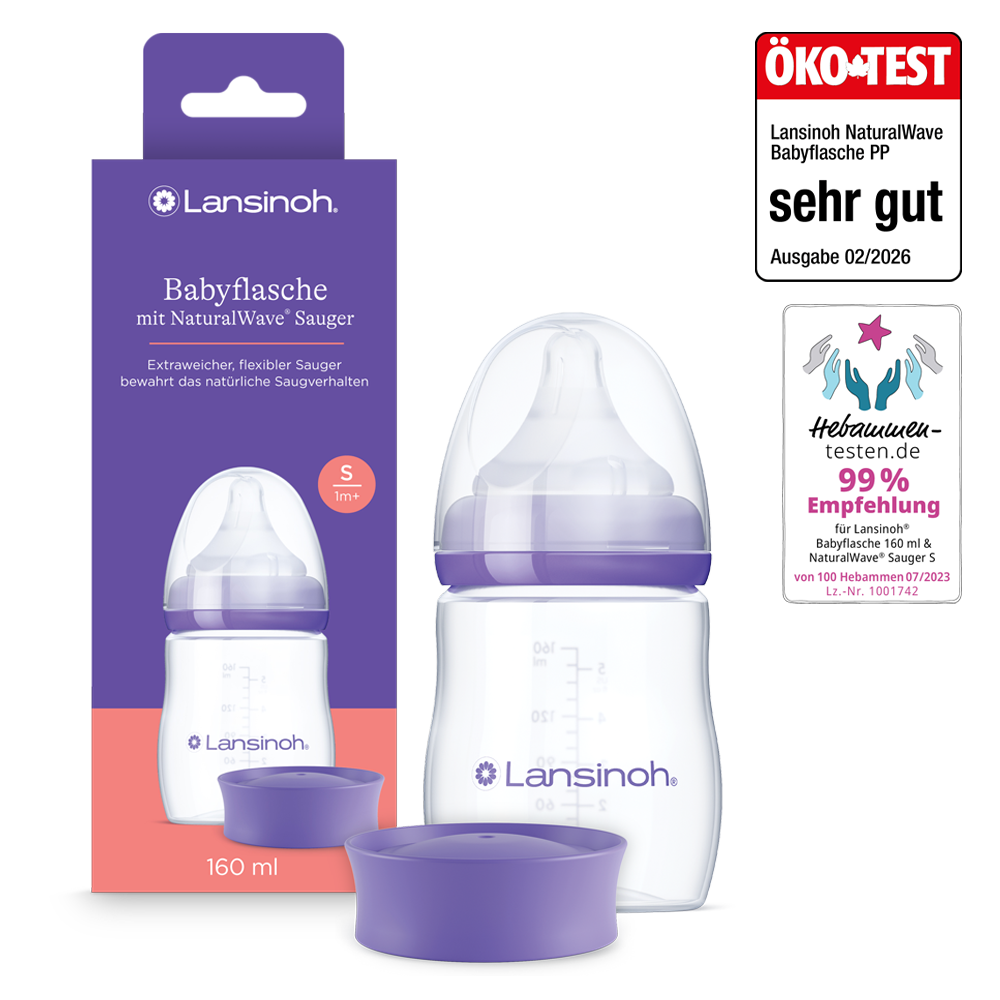 lansinoh-babyflasche-mit-naturalwave-sauger-160-ml-ergonomische-stillflasche-geg image 1