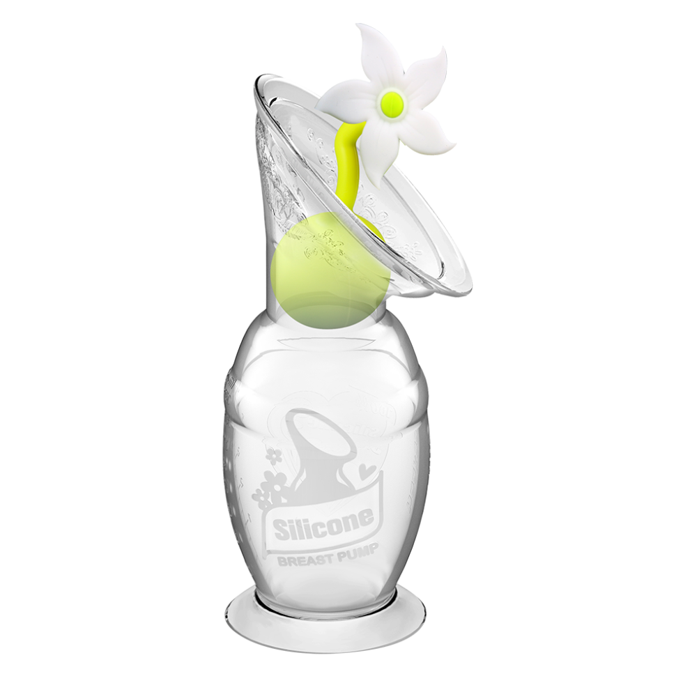 haakaa-generation-2-silikon-milchpumpe-150-ml-mit-blumen-stopper-geschenkset-aus image 1