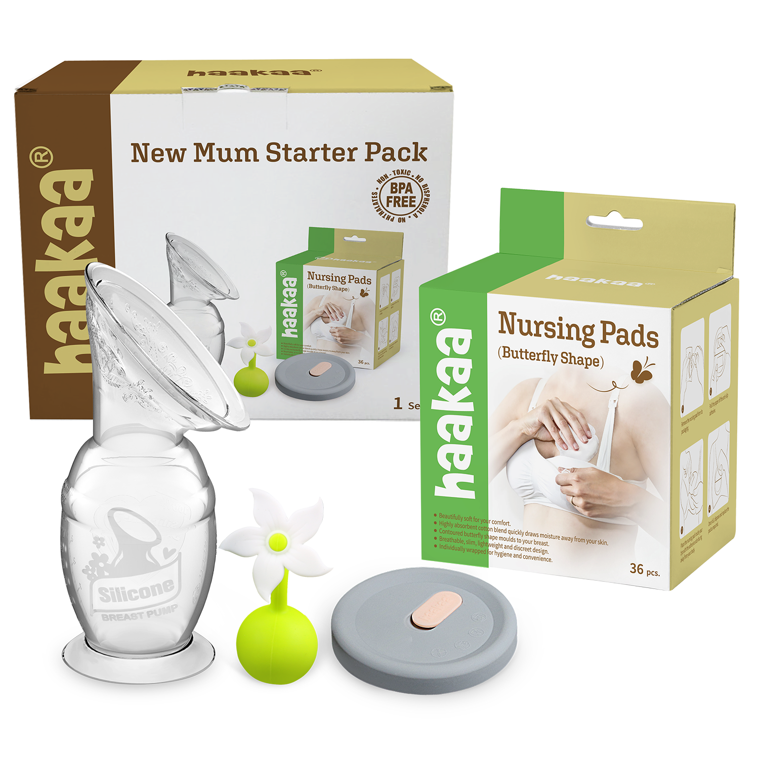 haakaa-new-mum-starter-pack-generation-2-silikon-stillpumpe-150-ml-inkl-blumen-s image 1