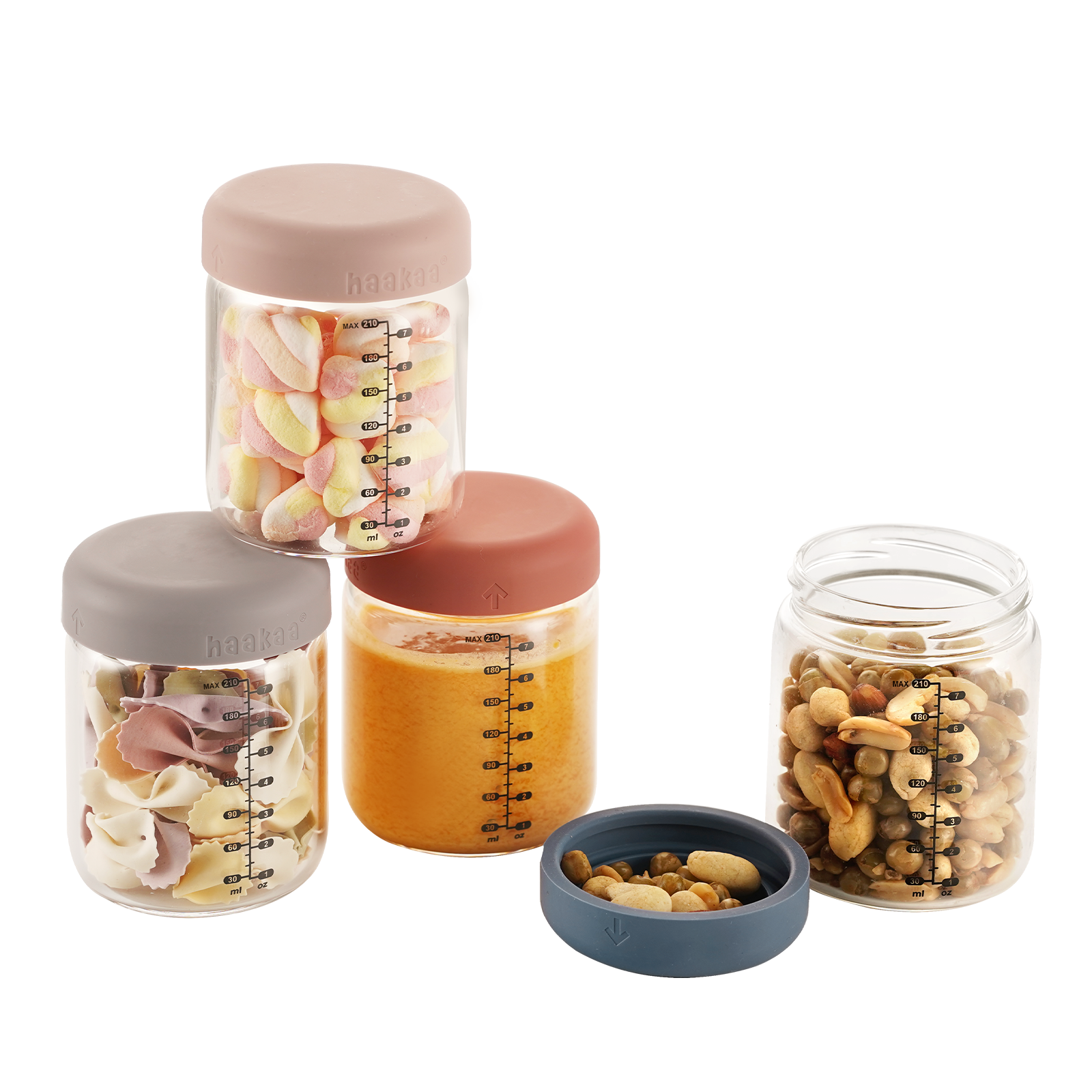 haakaa-glas-aufbewahrungsgl-ser-set-210-ml-4-teilig-mit-dichten-silikon-deckeln- image 1