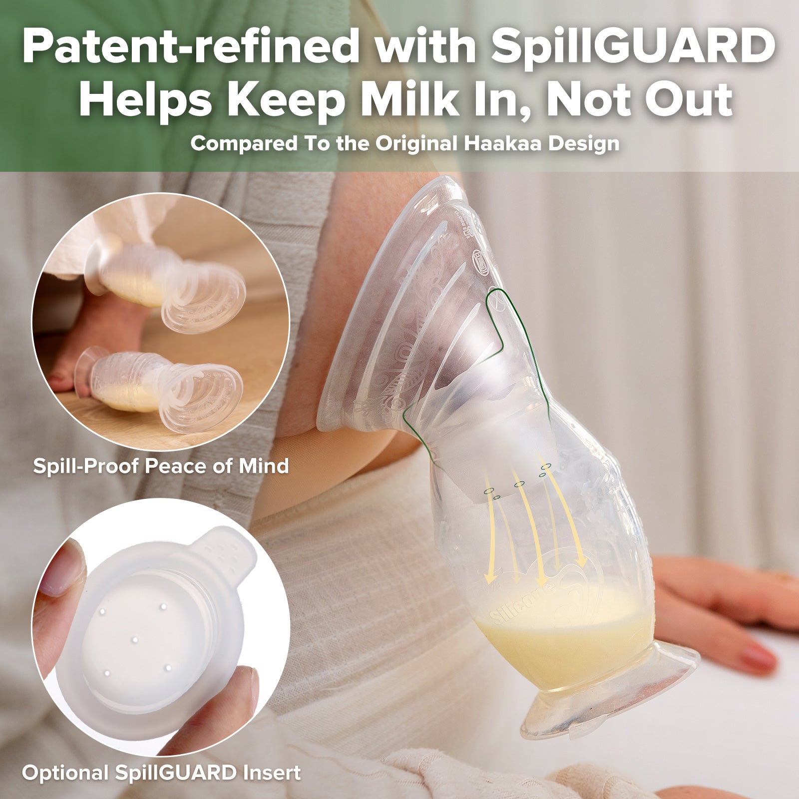haakaa-gen-2-silikon-handmilchpumpe-mit-spillguard-einsatz-comfortcare-saugtrich image 2