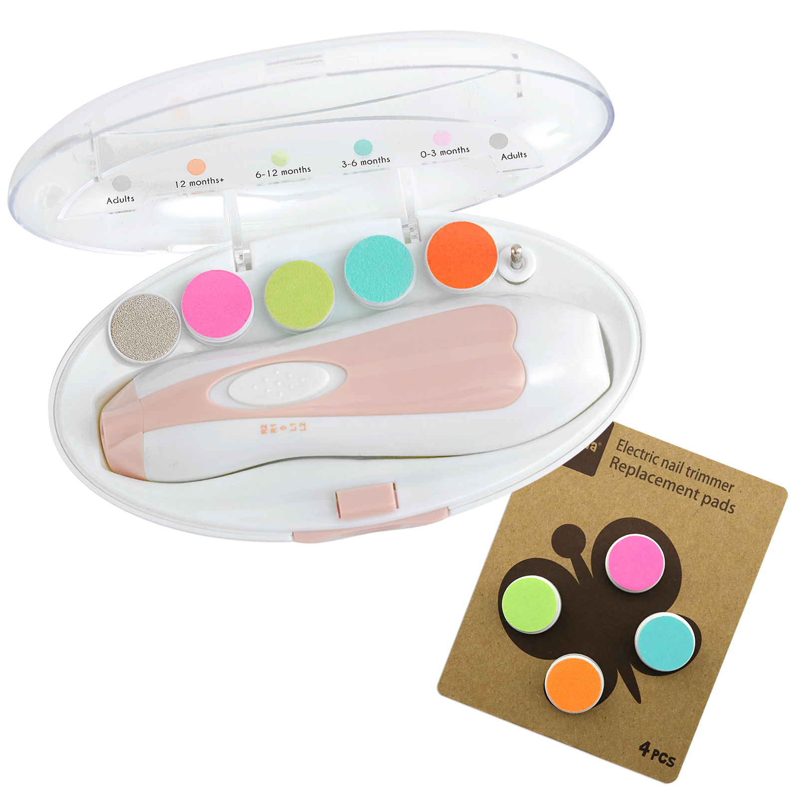 haakaa-baby-nagelpflege-set-ersatzpads-combo-elektrische-nagelfeile-mit-led-lich image 1