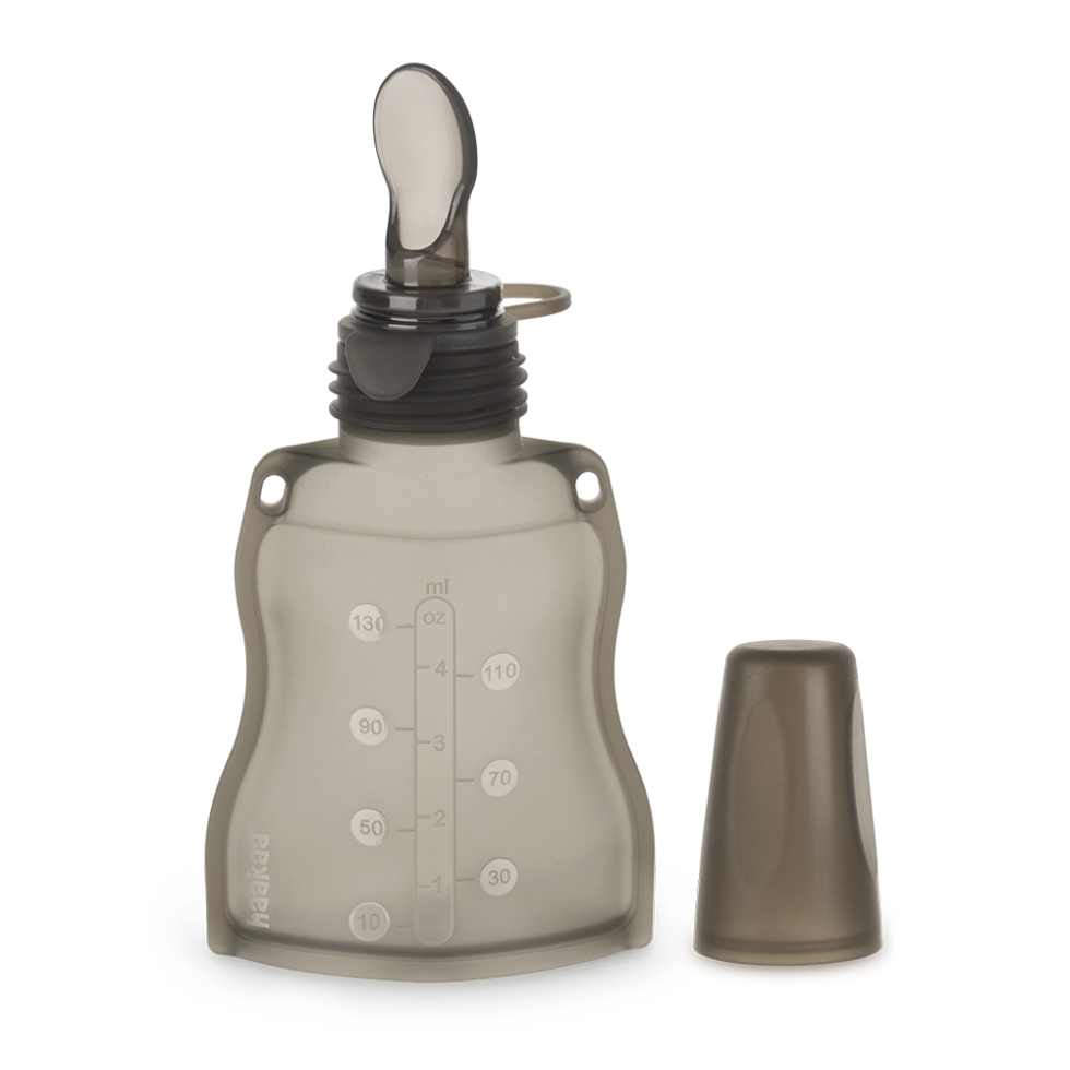 haakaa-silikonbeutel-mit-f-tterl-ffel-130-ml-futterbeutel-set-f-r-babynahrung image 1