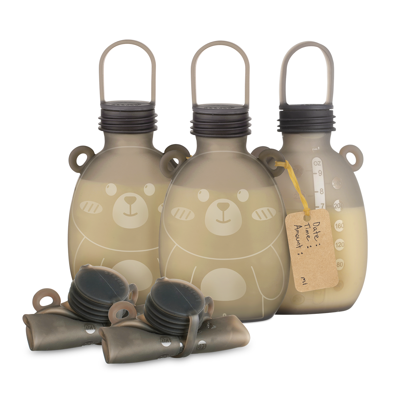 haakaa-happii-bear-silikon-milchbeutel-260-ml-wiederverwendbarer-milchspeicher-b image 1