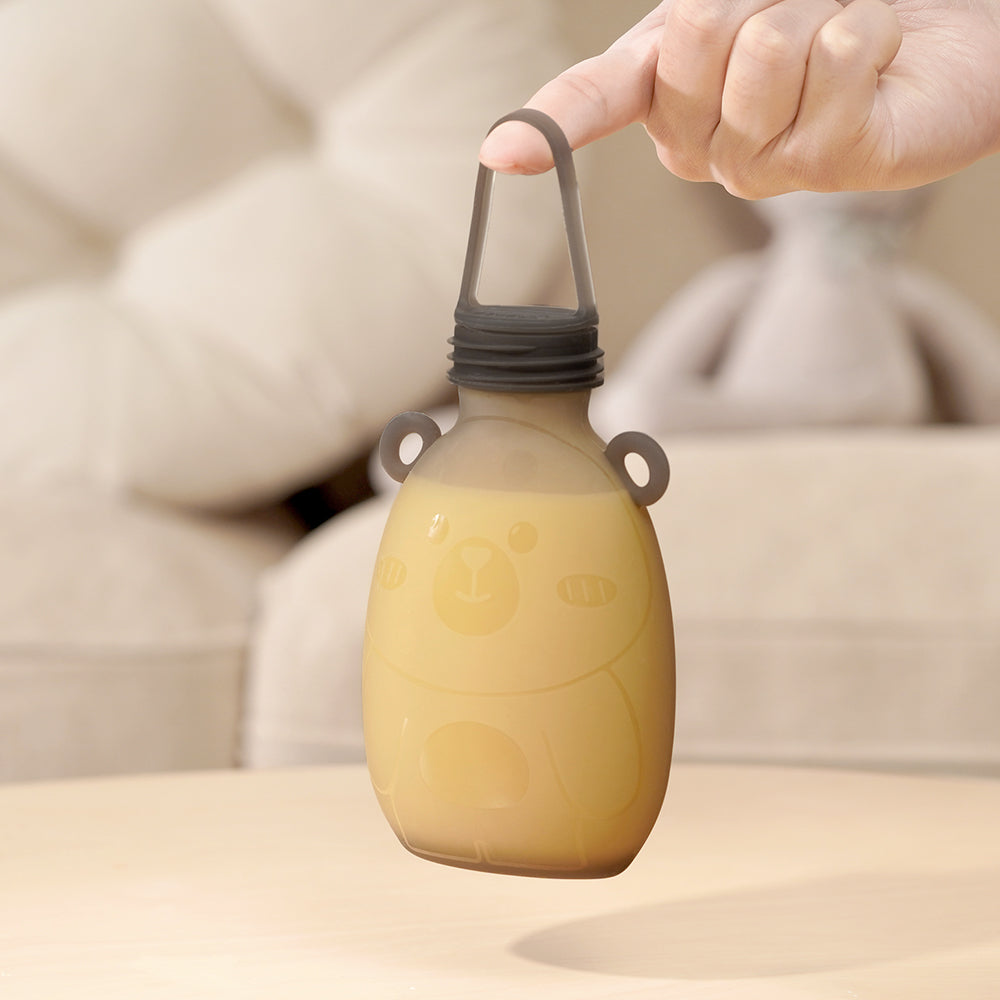 haakaa-happii-bear-silikon-milchbeutel-260-ml-wiederverwendbarer-milchspeicher-b image 2