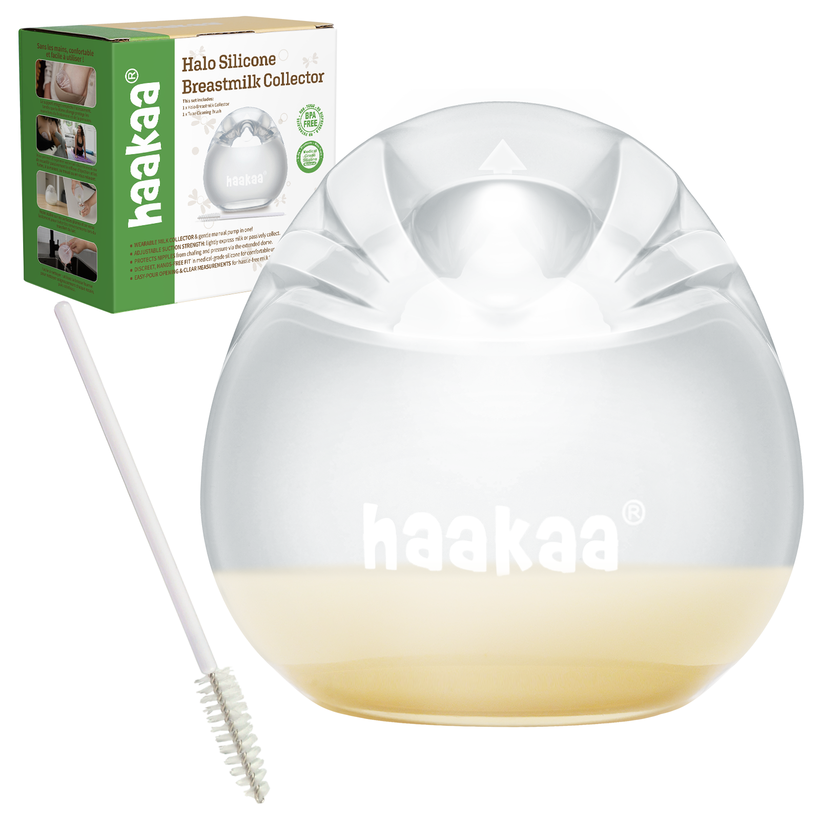 haakaa-halo-silikon-brustmilchkollektor-90-ml-tragbare-passive-milchsammelpumpe image 1