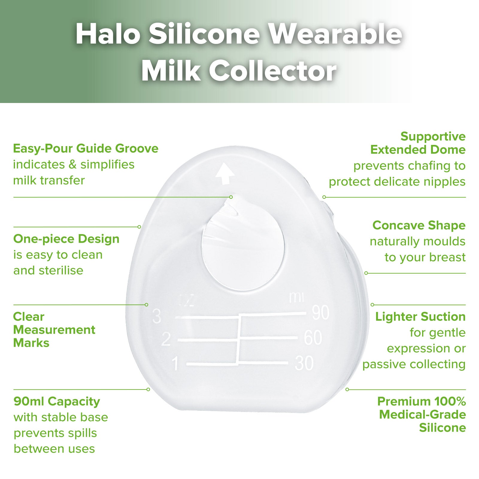 haakaa-halo-silikon-brustmilchkollektor-90-ml-tragbare-passive-milchsammelpumpe image 2