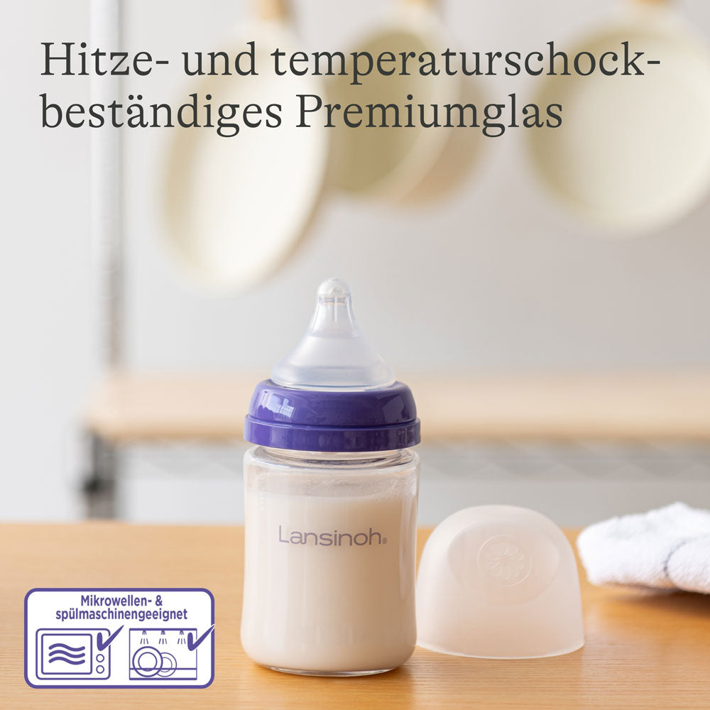 lansinoh-glas-babyflasche-160-ml-mit-naturalwave-sauger-s image 3