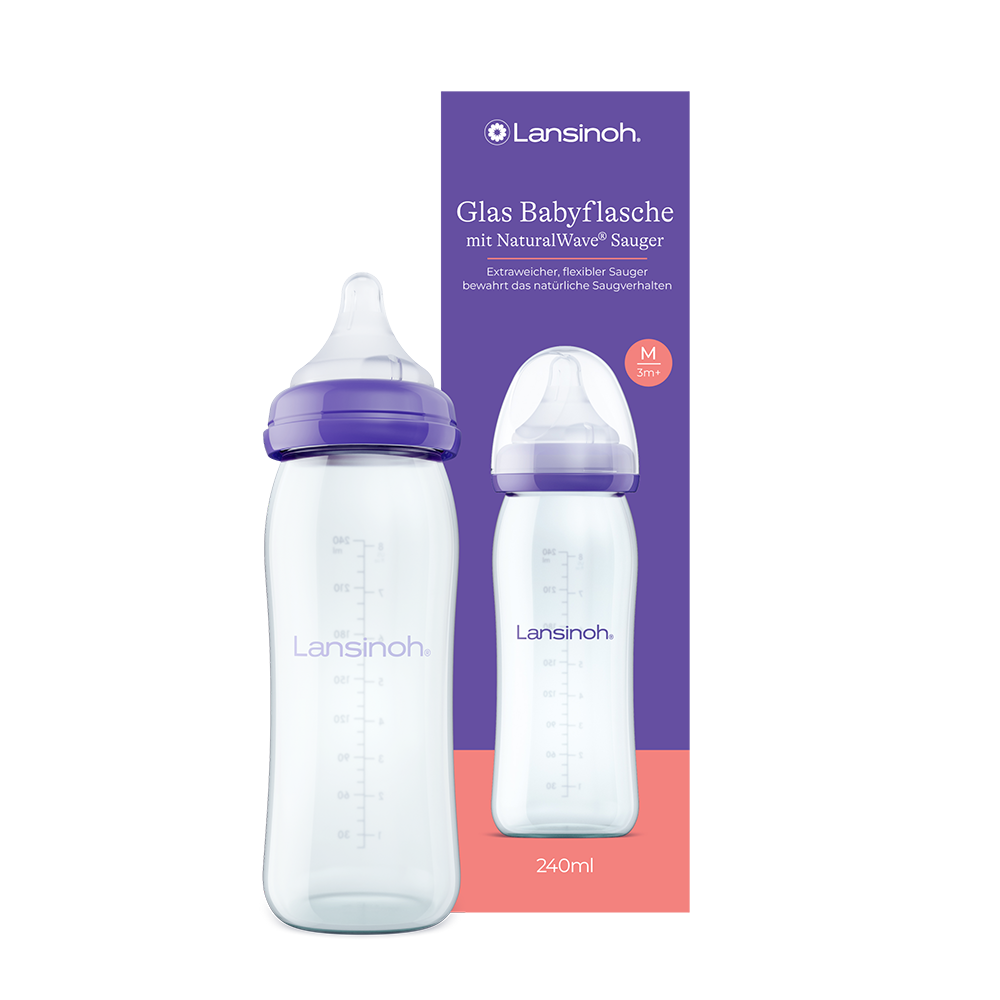 lansinoh-glas-babyflasche-240-ml-mit-naturalwave-sauger image 1
