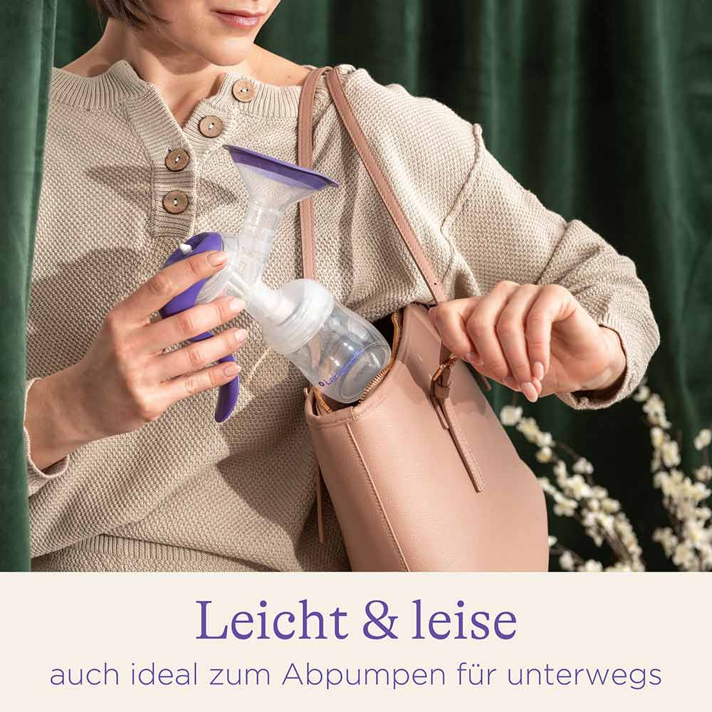 lansinoh-handmilchpumpe-manuelle-einzel-milchpumpe-mit-flexibler-silikon-brustha image 2