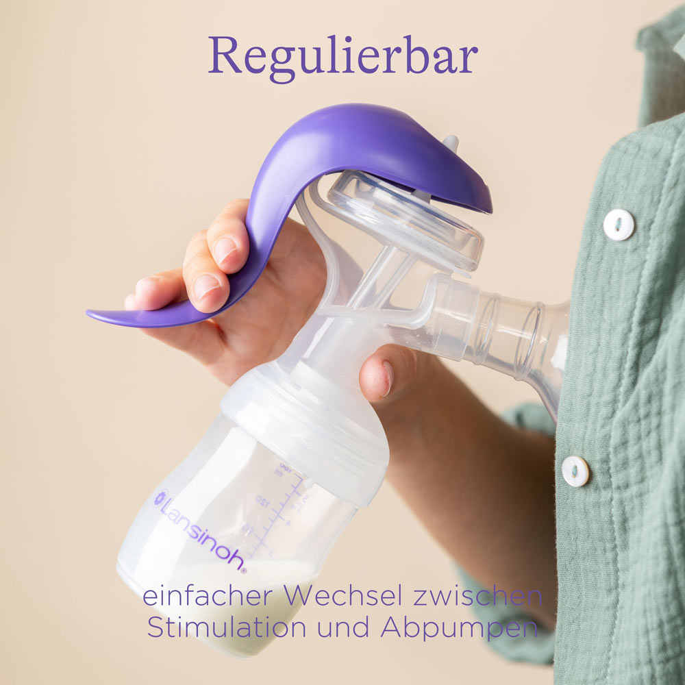 lansinoh-handmilchpumpe-manuelle-einzel-milchpumpe-mit-flexibler-silikon-brustha image 3
