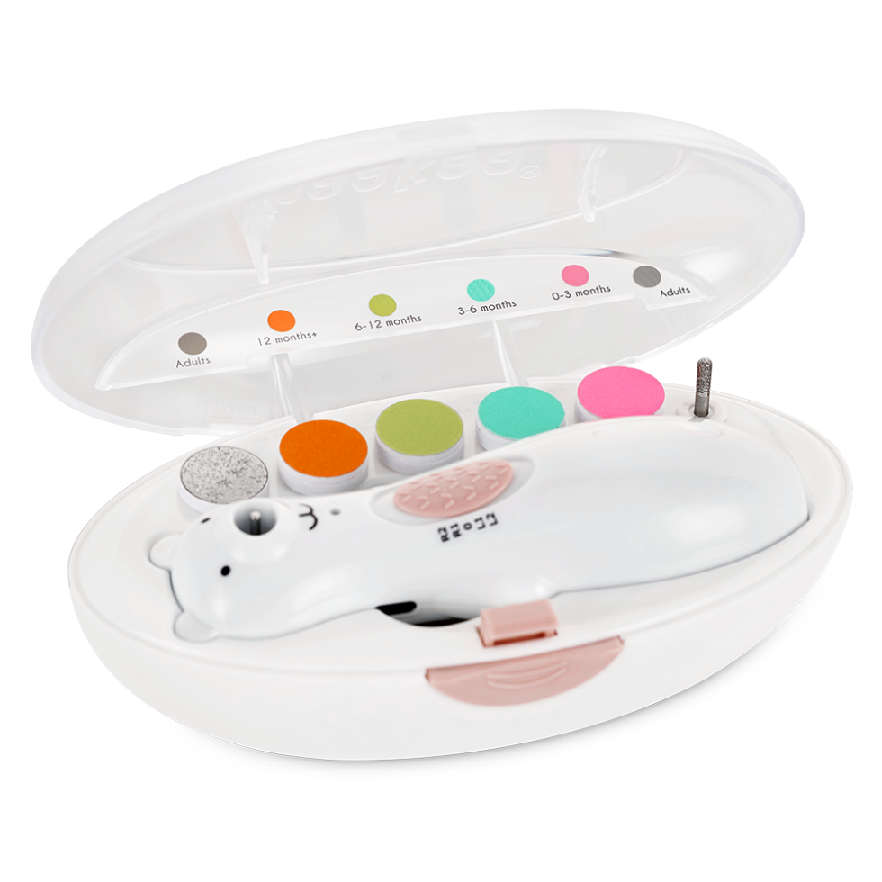 haakaa-happii-bear-elektrisches-baby-nageltrimmer-set-akkubetrieben-mit-led-lich image 1