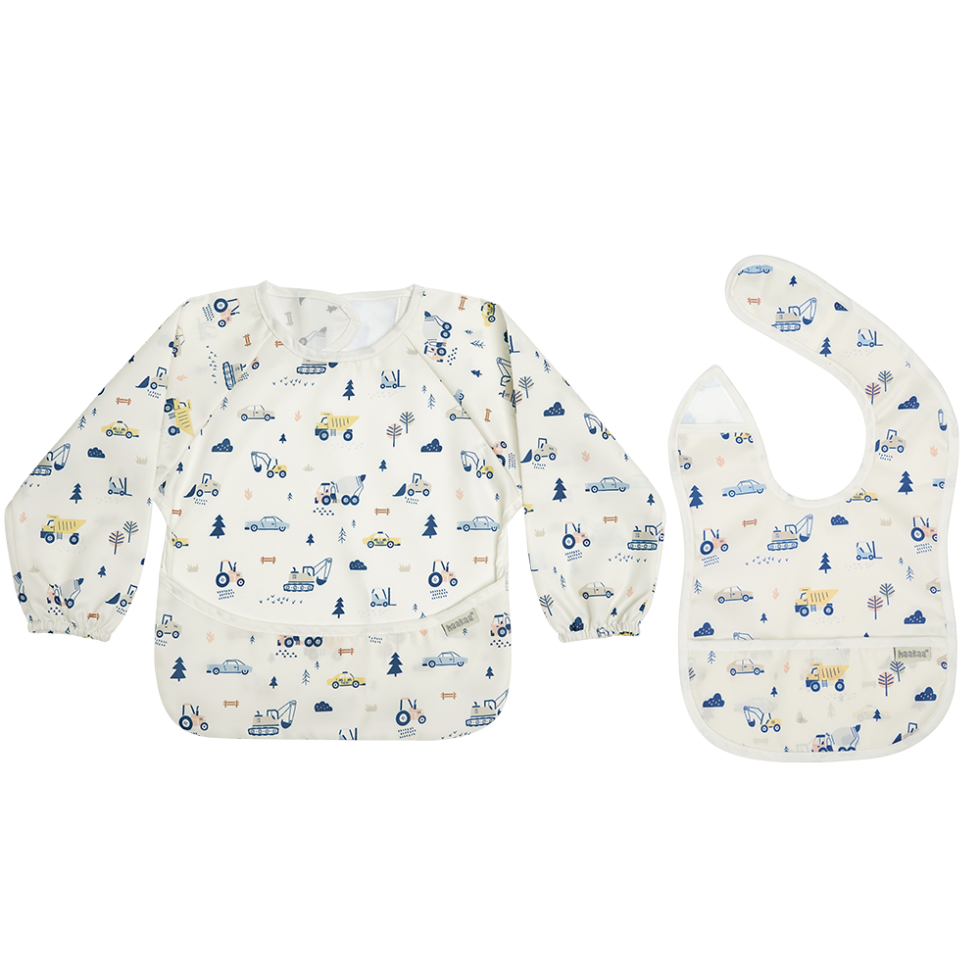 haakaa-mess-free-smock-bib-set-malerkittel-l-tzchen-set-mit-kr-melfangtasche image 1