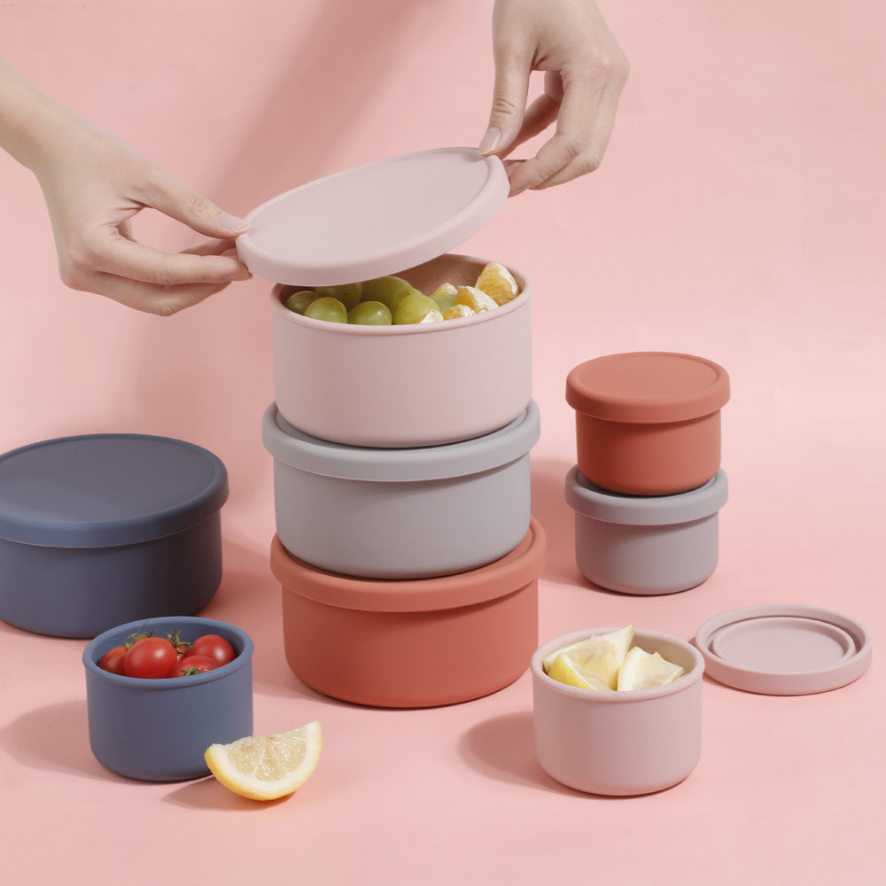 haakaa-rundes-silikon-lebensmittelaufbewahrungs-set-2-teilig-mit-auslaufschutz image 2