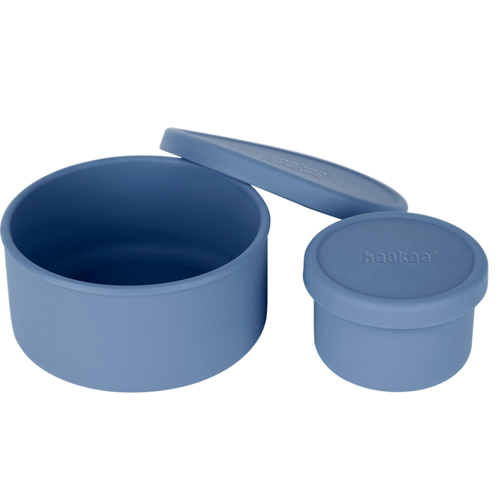 haakaa-rundes-silikon-lebensmittelaufbewahrungs-set-2-teilig-mit-auslaufschutz image 1