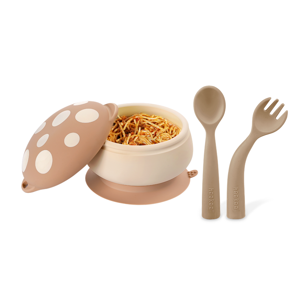 haakaa-silikon-pilz-sch-lchen-mit-saugnapf-biegbarer-besteck-set-mit-deckel image 1