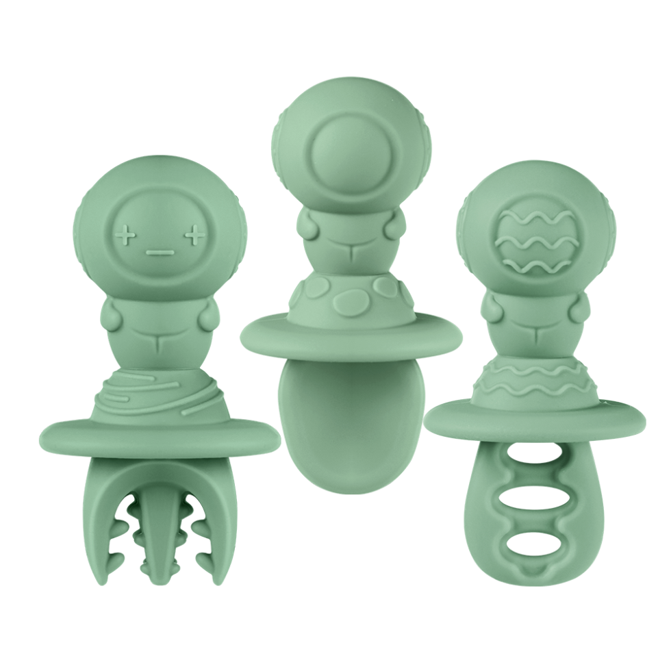 haakaa-astronaut-beginner-silicone-cutlery-set-silikon-besteck-set-f-r-babys-mit image 1