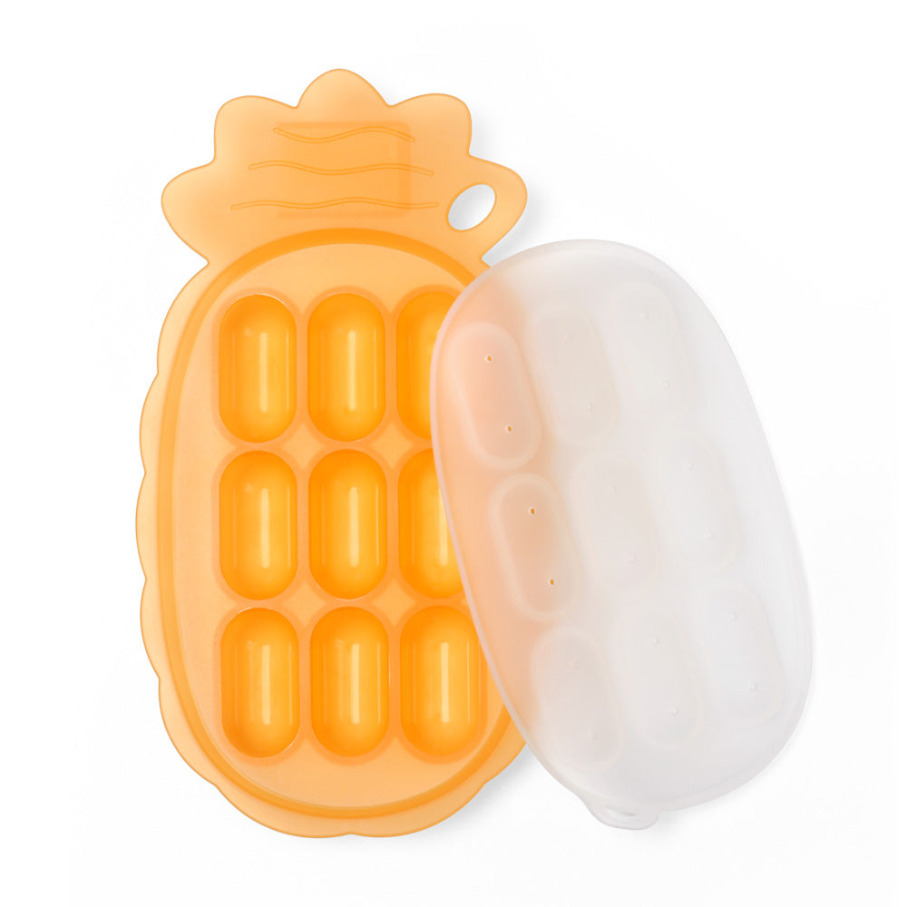 haakaa-pineapple-ananas-silikon-einfrier-tablett-mit-beschriftungsfach-muttermil image 7